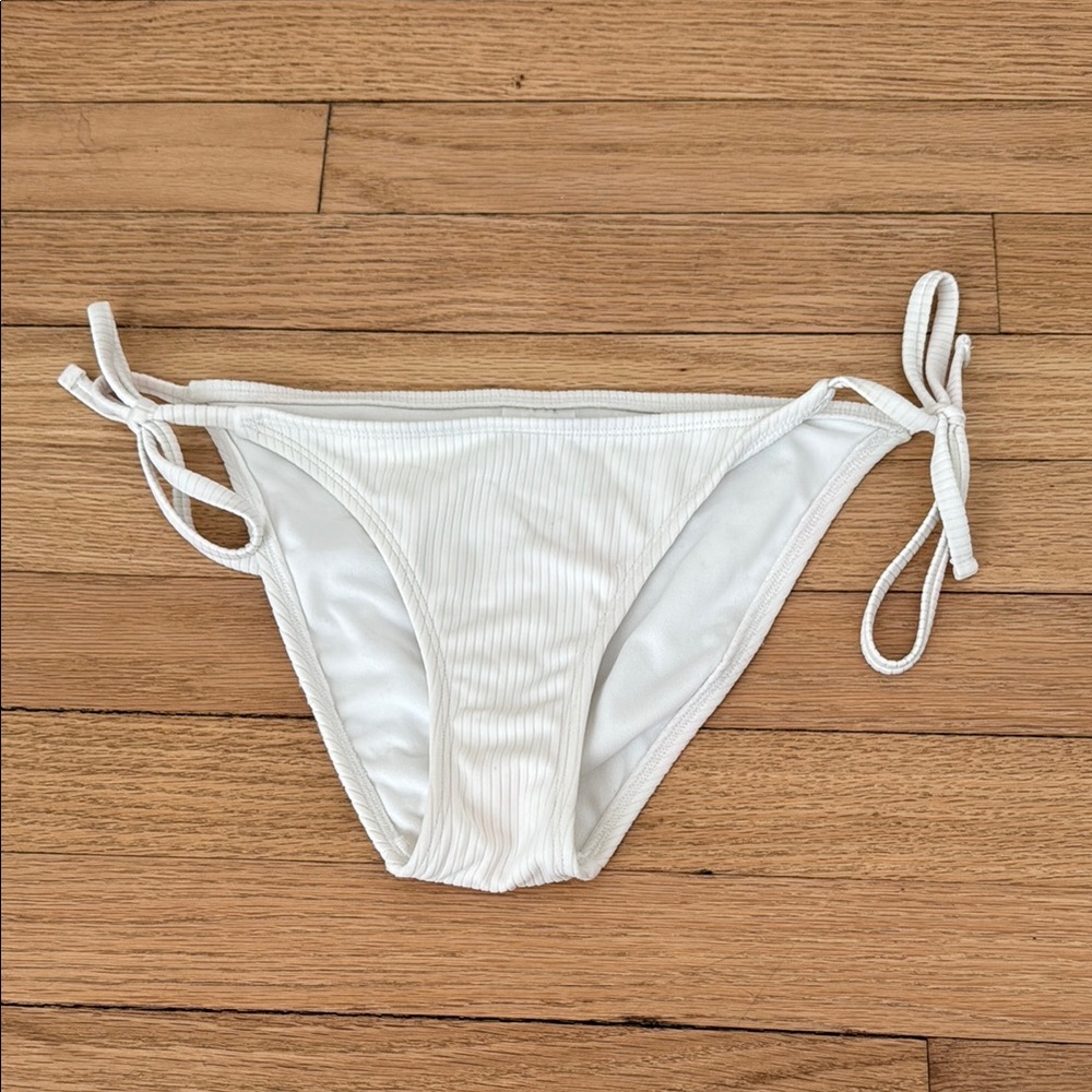 White Ribbed Bikini Bottom